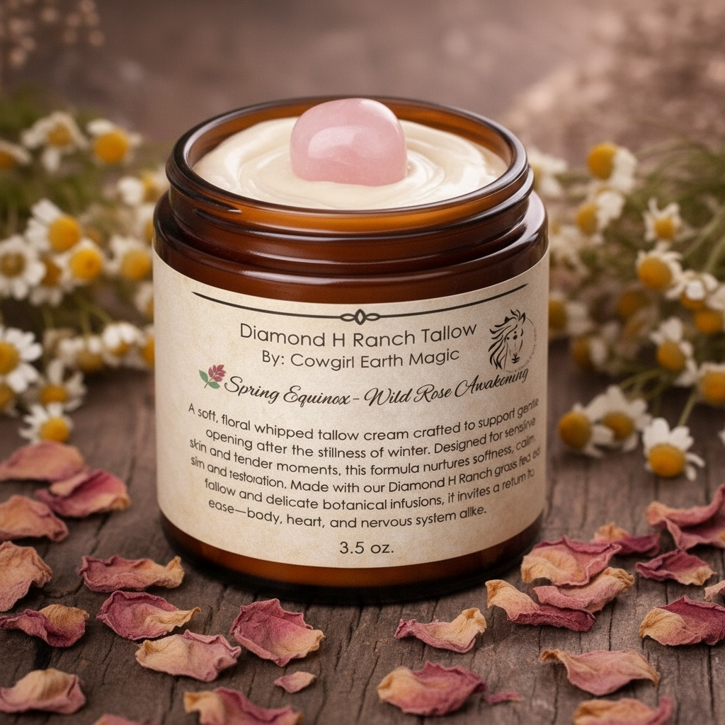 🌸 Spring Equinox – Wild Rose Awakening - a Soft, Floral Whipped Tallow Cream